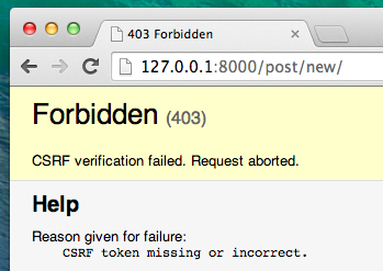 CSRF Forbidden page